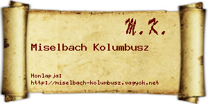 Miselbach Kolumbusz névjegykártya